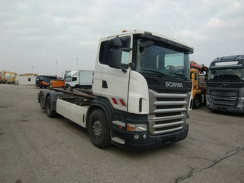 شاحنة ذات الخطاف Scania R400 6x2 Abroller Retarder, Euro5, Lenkachse Liftachse, Knick: صور 3