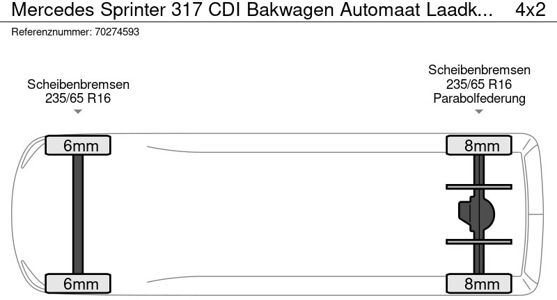 الشاحنات الصغيرة صندوق مغلق Mercedes-Benz Sprinter 317 CDI Bakwagen Automaat Laadklep Camera Meubelbak Koffer LBW 20m3 Airco: صور 19