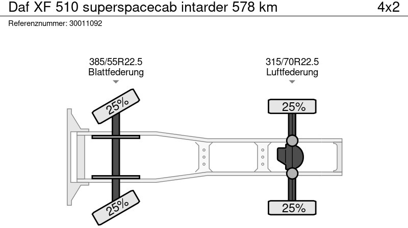 شاحنة جرار DAF XF 510 superspacecab intarder 578 km: صور 14