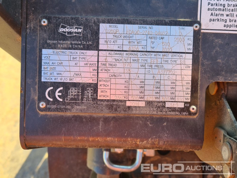 رافعة شوكية 2018 Doosan D25GP: صور 39